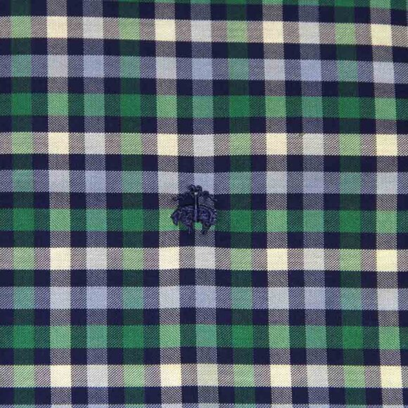 Brooks Brothers Supima Cotton Shirt Blue Green White REGENT Men's Size Small - Picture 2 of 2